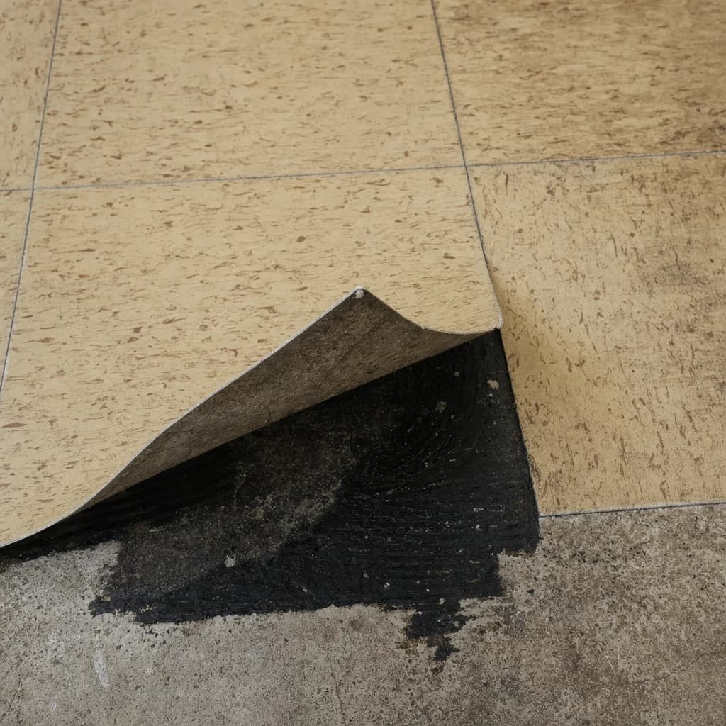 Floor-Flex-Bodenplatten (25×25 cm) mit schwarzem Bitumenkleber